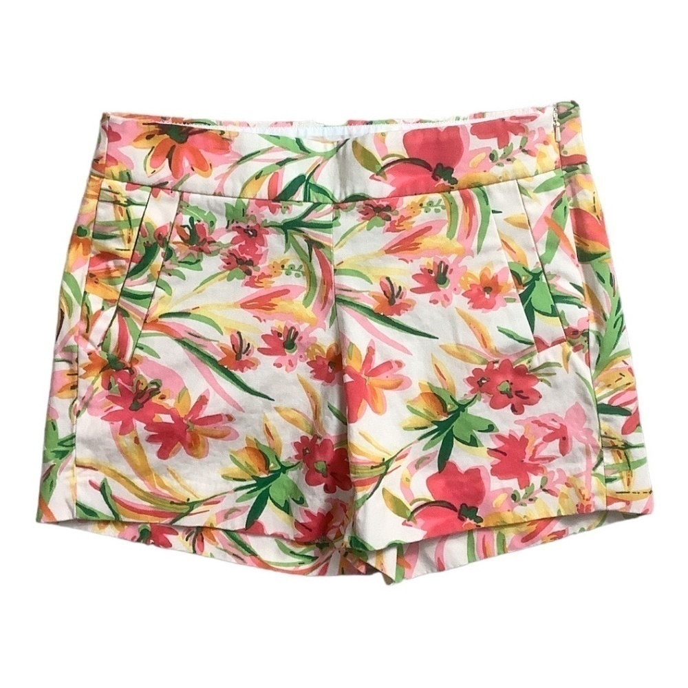 J. Crew Chino Shorts Side Zip Tropical Floral Pockets Size 0 - Picture 5 of 5